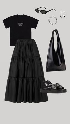 Black Long Skirt Outfit Summer, Summer Outfit Inspo Modest, Back To School Outfit, Makeup Mistakes, Fashion Mistakes, Perfect Makeup