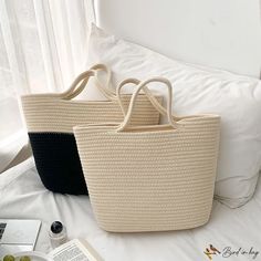 Bird in Bag - New bucket bag large capacity fashion handbag senior woven bag female straw bag Macrame Bag, Trend Style, Word Wrap, Bird In Bag, Woven Bag, Olivia Mark, White Bag, Fashion Handbags, Large Bags