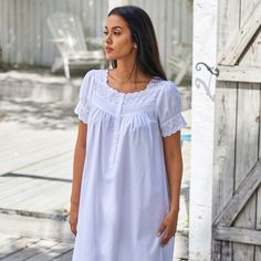 Step into a world of timeless elegance with the Alexander Del Rossa Women's Victorian Nightgown. This exquisite piece is crafted from 100% premium cotton, ensuring both comfort and durability. The breathable fabric is gentle on the skin, making it perfect for all-night wear.

- Material: 100% Cotton
- Color: Pearl
- Size: XL
- Gender: Female
- Age Group: Adult
- Features: Gathered short sleeves with wide lace cuffs, neckline trimmed with wide cotton lace, pintucks on front yoke, front gathered w Cotton Nightgown With Relaxed Fit For Sleepover, Feminine Nightgown For Home, Short Sleeve Cotton Nightgown For Loungewear, Cotton Short Sleeve Nightgown For Loungewear, White Cotton Nightgown Relaxed Fit, White Cotton Relaxed Fit Nightgown, Feminine Cotton Nightgown For Loungewear, Cotton Chemise For Bedtime, White Relaxed Fit Nightgown For Sleep