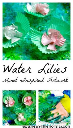 water lilies are featured in this book cover for the most inspired artwork project ever