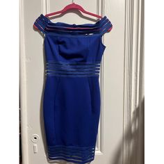 Bought This To Wear To An Event In 2020 That Never Got Rescheduled, So Now It Needs A New Home. Brand New Condition. Only Flaw Is A Very Tiny Threading Issue At Top Neckline - However It Is Not Noticeable Once It’s On. **Extremely Flattering Bodycon Fit.** Bought From A Local Boutique In Boston. Reasonable Offers Considered. Please Keep In Mind That Poshmark Takes A Decent % Of All Sales So The Full Price Does Not Go Directly To Sellers. Blue Bodycon Sheath Dress, Fitted Royal Blue Mini Dress In Midi Length, Fitted Royal Blue Midi Mini Dress, Blue Sheath Bodycon Dress For Night Out, Royal Blue Fitted Midi Mini Dress, Blue Sheath Bodycon Cocktail Dress, Blue Knee-length Bodycon Dress For Date Night, Royal Blue Bodycon Dress, Dresses Royal Blue