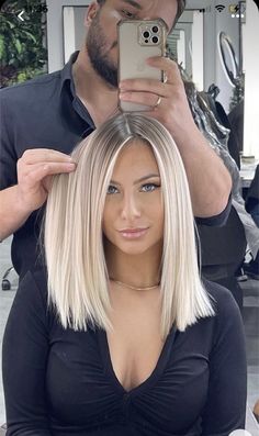 Blonde Hairstyle, Icy Blonde Hair, Birthday Inspo, Ash Blonde Hair, Blonde Hair Looks, Hair Color For Women, Haircut And Color, Short Blonde Hair, Hair Inspiration Color