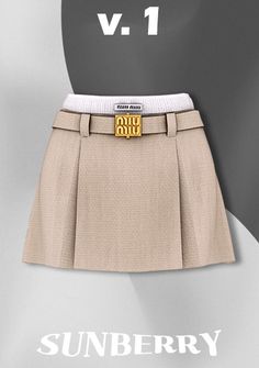 a skirt with a belt on it and the words sunberry written in white letters