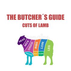 the butcher's guide cuts of lamb on a white background with text that reads, the butcher's guide cuts of lamb