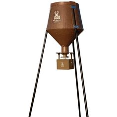 a large metal tank sitting on top of a tripod