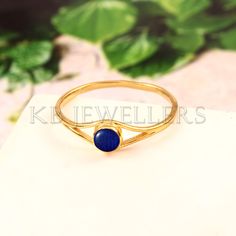 Solid 14k Gold Ring, Natural Lapis Lazuli Gold Ring, Handmade Ring Dainty Ring, Statement Ring, Gemstone Ring, Minimalist Ring, Gift For Her Material Matel: Solid 14k Gold Gemstone: Lapis Lazuli Stone Color: Blue Stone Size: 4 mm Stone Shape: Round Stone Creation: Natural Approx Weight: 1.6 Gram   Country/Region of Manufacture: India Made In: Jaipur Making: Jewelry Making Etc. For Wholesale orders or customized order requirements, please message me! Thanks For Visit Our Shop. Yellow Gold Lapis Lazuli Gemstone Rings, Yellow Gold Lapis Lazuli Ring With Polished Finish, Yellow Gold Rings With Lapis Lazuli Gemstone, Elegant Lapis Lazuli Ring With Polished Finish, Gold Rings With Lapis Lazuli Gemstone, Classic Lapis Lazuli Ring As A Gift, Gold Lapis Lazuli Gemstone Rings, Classic Lapis Lazuli Ring As Gift, Lapis Lazuli Gemstone Ring For Gift