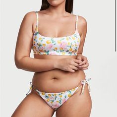 Victoria's Secret Swim Mix-And-Match Full-Coverage Bikini Top 26495200 Color - (5nck) White Lemon Nwt Size 32 Dd (E) Mix-And-Match Side-Tie Cheeky Bikini Bottommix-And-Match Side-Tie Cheeky Bikini Bottom Color - (5nck) 26495268 Nwt Size Small Fruit Bucket Hat Yellow Swimwear With Adjustable Straps For Spring, Victoria's Secret Yellow Beachwear Swimwear, Victoria's Secret Yellow Swimwear For Vacation, Victoria's Secret Yellow Beachwear, Victoria's Secret Casual Summer Swimwear, Casual Victoria's Secret Swimwear For Vacation, Victoria's Secret Tie-side Bottom Swimwear, Victoria's Secret Fitted Yellow Swimwear, Fitted Yellow Victoria's Secret Swimwear