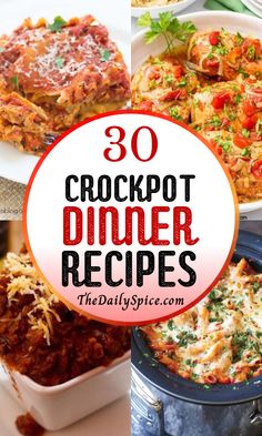 crockpot dinner recipes with the title overlay