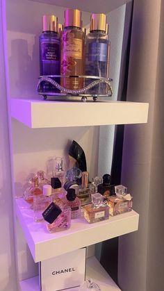 Baddie Room Ideas, Profumo Victoria Secret, Baddie Room, Koleksi Parfum, Bed Decoration, Perfume Organization, Future Apartment Decor