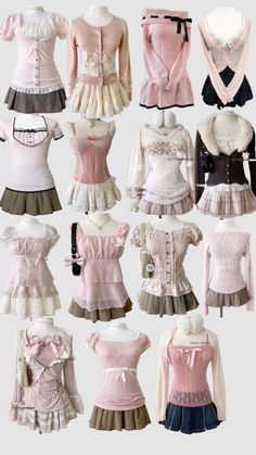 Cute Outfits Dollete, Pretty In Pink Aesthetic Outfits, High Visual Weight Outfit, Fairytale Inspired Outfits, 2000s Girly Fashion, Pretty Pink Outfits, Y2k Girly Outfits, Coquette Soft Style, Pink Cute Outfits