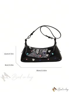 Bird in Bag - Casual French Baguette Shoulder Bag Trendy Party Baguette Shoulder Bag, Trendy Rectangular Baguette Bag For Shopping, Trendy Party Baguette Crossbody Bag, Trendy Party Crossbody Baguette Bag, Trendy Crossbody Baguette Bag For Party, Party Crossbody Baguette Bag, Party Crossbody Baguette Bag With Adjustable Strap, Handheld Baguette Bag For Shopping With Phone Pocket, Shopping Handheld Baguette Bag With Mobile Phone Pocket