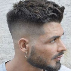 High Bald Fade + Side Swept Fringe + Short Top Short Quiff, Quiff Hairstyles, Cool Mens Haircuts, Men Haircut Styles, Cool Hairstyles For Men, Hair 2018, Mens Haircuts Fade, Popular Haircuts