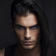 a man with long hair and piercings on his nose