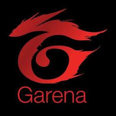 the logo for garena is shown on a black background with red and white swirls