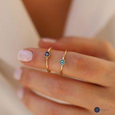 French Bleu, Navy And Turquoise, Evil Eye Ring Gold, Evil Eye Ring, Luck Charm, Jewelry Design Earrings, Classy Jewelry, Jewelry Show