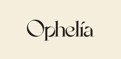 the word ophela written in black on a white background