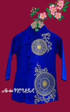 PLEASE COMPARE YOUR MEASUREMENTS before buying it.  Note: The accessories are not included. No return Traditional Long Sleeve Blue Tops, Traditional Blue Long Sleeve Tops, Fitted Blue Tops For Festivals, Fitted Blue Tops, Blue Fitted Tops For Festivals, Embroidered Blue Tops For Festivals, Blue Embroidered Tops For Festivals, Ao Dai Modern, Vietnamese Ao Dai