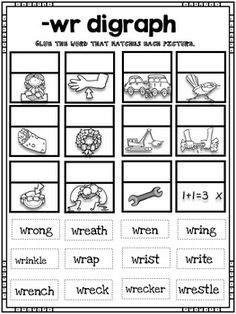 a printable worksheet with words and pictures