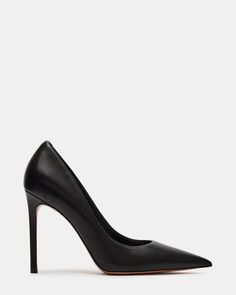 Thrive Black Leather Stiletto Pump | Women's Heels – Steve Madden Steve Madden Pumps, Grey Pumps, Steve Madden Heels, Women's Heels, Stiletto Pumps, 4 Inch Heels, Stiletto Heel, Womens Heels, Women's Pumps