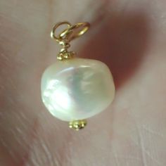 Natural Baroque Pearl with 14k gold fitting 12 x12 mm Classic Baroque Yellow Gold Jewelry, Classic High Luster Baroque Jewelry, Classic Baroque High Luster Jewelry, Luxury Yellow Gold Baroque Jewelry, Elegant Yellow Gold Baroque Jewelry, Herkimer Diamond, Agate Pendant, Quartz Points, Baroque Pearls