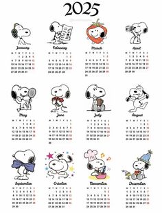 a calendar for the year 2013 with snoop and friends in different colors, including red, white