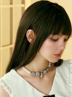 ❤︎ Bunny combination pearl necklace choker❤︎ Pearl Necklace Choker, Necklace Choker, It Takes, Choker, Pearl Necklace, Choker Necklace, Take That, Grey, Silver