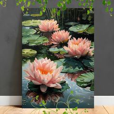 Precio bajo con envío gratis para usuario nuevo. Goldfish Art, Framed Canvas Painting, Watercolor Art Paintings, Floral Wall Art Canvases, Landscape Art Painting, Small Canvas Art, Nature Art Painting, Pink Petals, Oil Painting Flowers