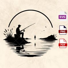 an image of a man fishing on the water