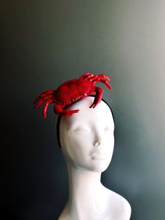 Our red glittering crab headband fascinator is the perfect statement piece for a seafood festival or any other sea creature-themed event or costume! I N C L U D E D Attached to a black headband. In secure box packaging to keep form.  S H I P P I N G -  Processed same day or within 24 hours.  1-2 day guaranteed delivery, add item to cart, click shipping tab for rates.  Pls leave a check out note with your need date & contact number  Msg for delivery time frames (Include your state/country) C O N Red Themed Costume Accessories For Gifts, Red Themed Costume Accessories For Gift, Themed Red Costume Accessories For Gift, Themed Red Costume Accessories As Gift, Red Headband Costume Accessories For Party, Novelty Red Headband For Party, Red Novelty Headband For Party, Red Halloween Party Headband, Red Themed Costume Hats And Headpieces