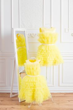 Yellow Birthday matching dress, Matching mother daughter Dress, Tiered Mommy and Me Formal Dress Elegant tulle frill matching party dresses made of combination of pink shades of soft tulle. Mommy and me dresses have zipper on backside, are flared A line dresses and sleeveless. Such mommy and me outfit can be worn with heels, flats or even sneakers. Different colors and color combinations are possible, please contact me to discuss Fabric: tulle, satin. Cotton linen Design: flared, A line bottom. Yellow Princess Dress For Spring Dress-up, Elegant Sleeveless Birthday Dress, Fitted Princess Sleeveless Dress With Ruffles, Yellow Fitted Tulle Dress, Fitted Sleeveless Princess Dress With Ruffles, Summer Fancy Dress Fitted Tutu Dress, Fitted Yellow Princess Dress For Summer, Fitted Princess Summer Dresses, Yellow Fitted Dress For Fancy Dress