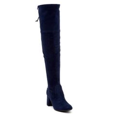 Charles David Ollie Over The Knee Boots In Midnight, A Very Dark Blue. It’s A Sassy Stretch Boot With A Lace Up Back And 2.5” Heel Round Toe. Micro Suede Fabric. New With Box Very Dark Blue, Charles David, How To Stretch Boots, Suede Fabric, Over The Knee Boots, Over The Knee, Over Knee Boot, Knee Boots, The Knee