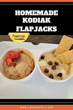 two bowls filled with ice cream and chocolate chips