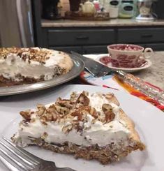 two pies sitting on top of a table next to each other with one slice missing