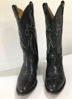 Tony Lama Men's Black Lizard Leather Western Cowboy Boots Size 8.5 D | eBay Tony Lama, Western Cowboy Boots, Western Cowboy, Cowboy Boots, Cowboy, Best Deals, Boots, Leather, Black