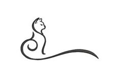 a black and white cat logo on a white background