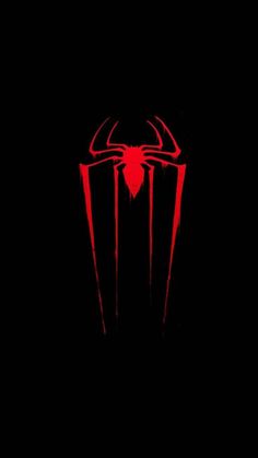 the red spider - man logo is shown on a black background, and it appears to be glowing