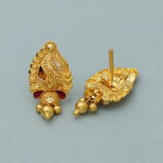 Earring Indian, 22k Gold Earrings, Indian Tops, Free Stuff By Mail, Pure Gold, Earrings Collection, Small Gift, Pricing Jewelry, 22k Gold