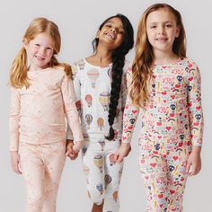 Bedtime Stories! Choose your own adventure in one of our classic Kids Bamboo PJ Sets. They are the perfect cozy attire to boost your bedtime routine. Crafted in Bamboo fabric, these are crazy soft with a smooth, silk-like texture. Each 2-piece set includes a long sleeve top and elastic waist pant. The best part - bamboo is super breathable and it keeps littles cool & comfortable in the summer (and warm & cozy in the winter!) Available in our Bulldogs, Hot Air Balloons, Journal Doodles, Pink Ball Chicken Clothes, Choose Your Own Adventure, Swim Brands, Relax Pants, Panda Print, Pink Ballerina, Ranch Life, Tunic Pattern, Bohemian Look