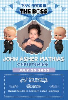 Baby Boss Invitation for Girl Celebrant Boss Baby Invitation Template Free, Christening Themes, Invitation For Birthday