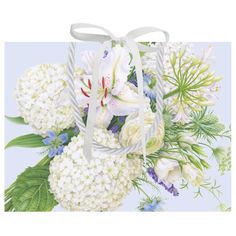 Caspari White Blooms Small Gift Bag - 1 Each 10007B1 Ornament Tags, Small Gift Bags, Creative Skills, Small Gift, Small Bag, Free Giveaway, Small Bags, Gift Bags, Gold Foil