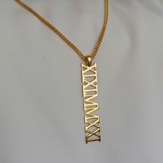 "Personalized Roman Numeral Necklace, Custom Roman Numeral Charm, Womens Gifts, Christmas Gift For Her, Anniversary Gifts, Handmade Jewelry P E R S O N A L I Z E D ∙ J E W E L R Y ❤ Handmade with love ❤ 🧿 Welcome to GDjeweltr. All our jewelery is made by handmade in our workshop as custom. The most unique gift you can find for you and your loved ones ♥ Please take a look my store to see our handmade necklaces, rings, earrings and bracelets collection. ⭐ Item Details: * Material: High Quality Solid 925 Sterling Silver * Finish: Silver, Gold, Rose. * Pendant height : 9 mm * Box (60) Chain : 1.30 mm * Curb (60) Chain : 2.15 mm * Figaro (60) Chain : 2.10 mm ✅ Making Process : All of our jewelry are handmade, carefully handcrafted and made to order. All of our products are produced by hand wor Anniversary Gifts Handmade, Womens Gifts, Bracelets Collection, Rose Pendant, Roman Numeral, Christmas Gift For Her, Name Necklaces, Bracelet Collection, Roman Numerals