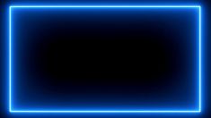 an illuminated square in the middle of a black background with blue neon lights on it