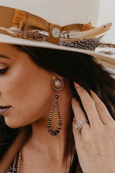 Teardrop style earring in a copper colored finish. Measures: 3.5" Post Back Nickle, Chrome, and Lead Free Southwestern Style Teardrop Brown Jewelry, Brown Southwestern Teardrop Jewelry, Southwestern Brown Teardrop Jewelry, Southwestern Style Brown Teardrop Jewelry, Brown Pierced Dangle Teardrop Earrings, Elegant Teardrop Beaded Earrings In Brown, Elegant Brown Teardrop Beaded Earrings, Adjustable Brown Teardrop Jewelry, Southwestern Brown Copper Jewelry