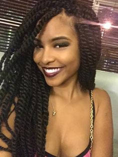 Love her twisted braids. http://www.shorthaircutsforblackwomen.com/best-hair-weave-to-buy/ Long Box Braids, Hair Cute, Pelo Afro, Hair Extensions Best, African Queen