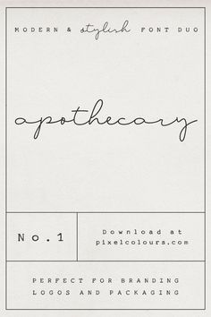 Apothecary Script Font Duo