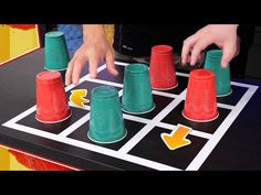 the game is being played with plastic cups