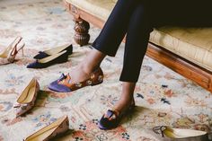 These chic and stylish loafers have delightful details, with an almond cap toe, playful loop detail, and pansy floral jacquard. Sarah Flint, Floral Flats, Floral Jacquard, Sling Backs, Pinterest Likes, Almond, Loafers, Cuff, Heels