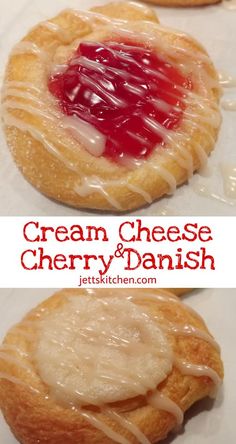 cream cheese and cherry danish cookies with icing