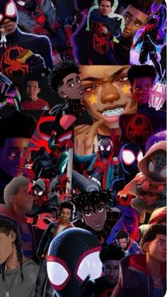 a collage of spider - man and other characters