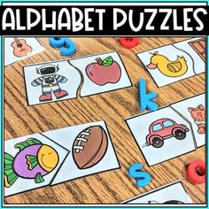 an alphabet puzzle is shown with letters and numbers